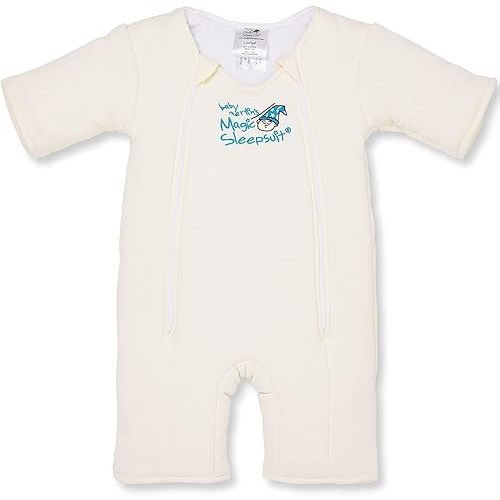 Baby Merlin's Magic Merlin Sleepsuit - Microfleece Baby Transition Swaddle - Sleep Suit for Infants 3-6 Months - Soft Cotton, Double Zipper for Easy Diaper Changes - Cream