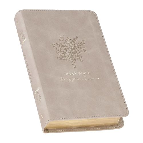 KJV Holy Bible, Compact Vegan Leather Red Letter Edition - Ribbon Marker, King James Version, Taupe (KJV Compact Editions)