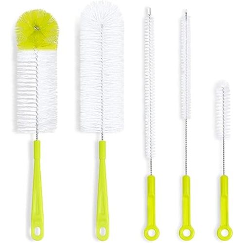 Flexible Bottle Brush, Straw Cleaner Brush, Set of 9-pcs Bottle Cleaning Brush, Long Handle Bottle Cleaner for Washing Narrow Neck Beer Bottles