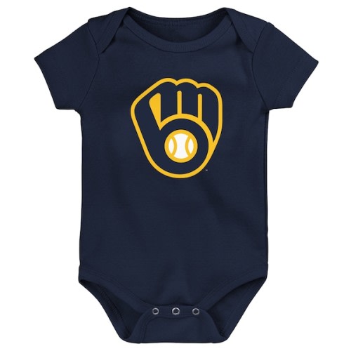 Newborn & Infant Milwaukee Brewers Navy Primary Team Logo Bodysuit