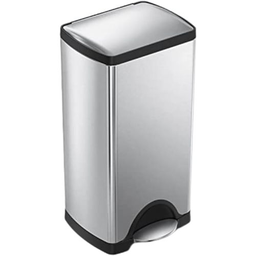 simplehuman 30 Liter / 7.9 Gallon Rectangular Step Trash Can, Brushed Stainless Steel