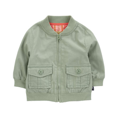 Baby Cargo Pocket Zip Jacket - 18M - Style,Olive Green