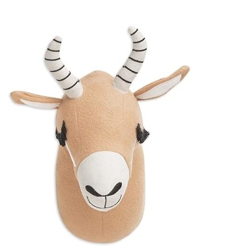 Crane Baby Safari Nursery Décor, Plush Animal Wall Décor for Boys and Girls, Antelope, 7" x 9" x 5.5"