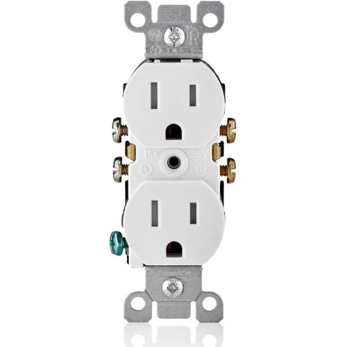Leviton T5320-WMP 15 Amp 125V Tamper Resistant Duplex Receptacle , White, 10 Count (Pack of 1)