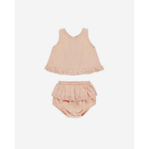 Ruffled Tulip Top + Bloomer Set || Melon
