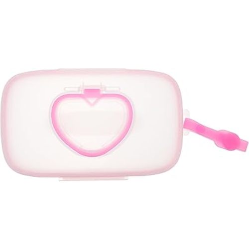 Healifty Portable Dispenser Baby Wipe Holder Portable Case Reusable Refillable for Outdoor Travel Wipe Carrying Pouch Baby Stroller Hanging Pink