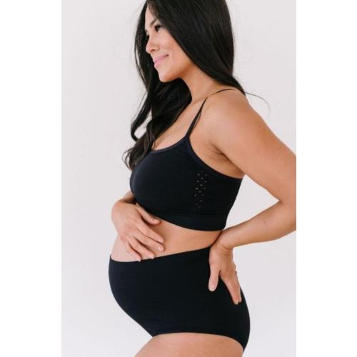 Maternity & Postpartum Support Bloomers - Straight Cut Black