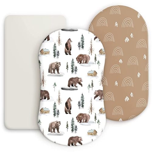 Fitted Bassinet Sheet Set 3 Pack, Universal Fit