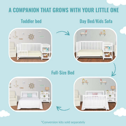 Dream On Me Milo 5-in-1 Convertible Crib & Changing Table — buybuy BABY