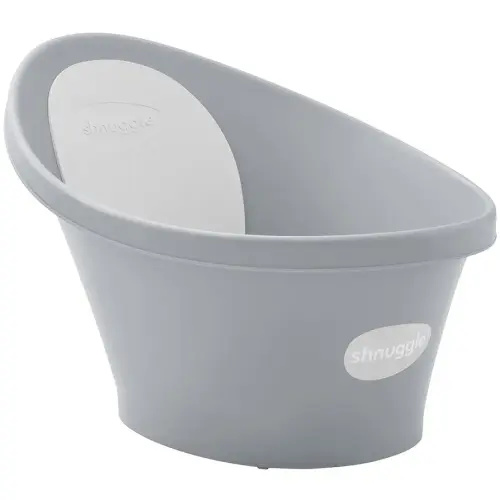 Newborn Baby Bath | Built in Support Bump and Soft Backrest | Suitable from Newborn | Bath Seat Support Includes Plug | Pebble Grey