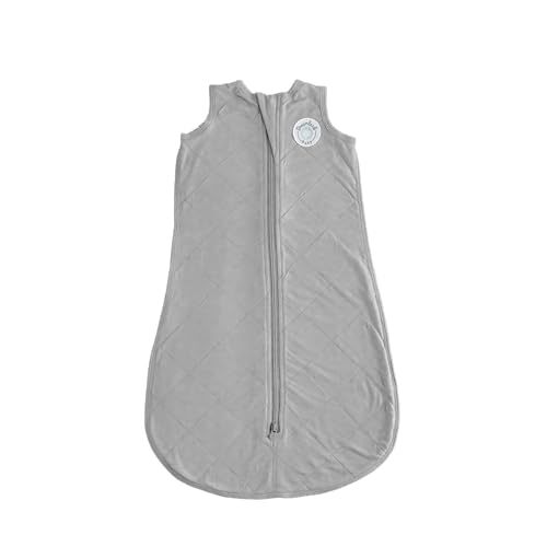 DREAMLAND BABY Bamboo Viscose Sleep Sack (0-6 Months). Ultra Soft Blanket w/ 2-Way Zipper. 97% Viscose, 3% Spandex (Grey)