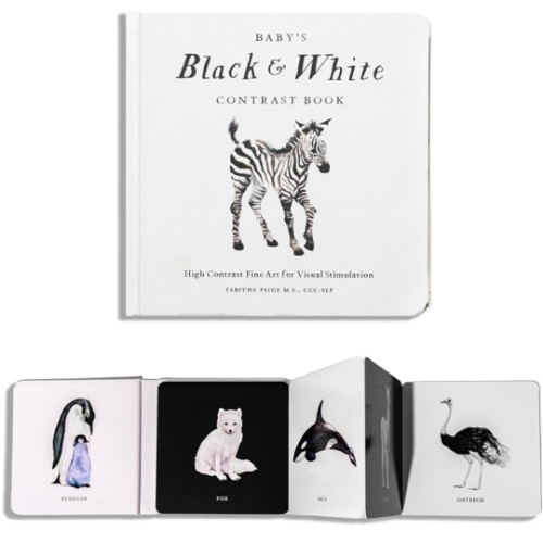 Baby's Black and White Contrast Book: High-Contrast Art for Visual Stimulation at Tummy Time (Tabitha Paige Children's Book Series)