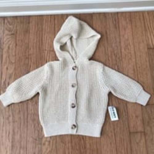 Sweater Baby Girl Hood Creme Size 6-12m NWT