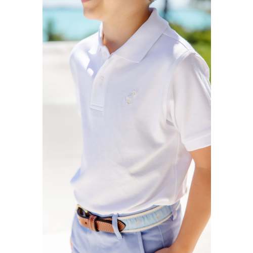 Prim & Proper Polo & Onesie - Worth Avenue White with Multicolor Stork