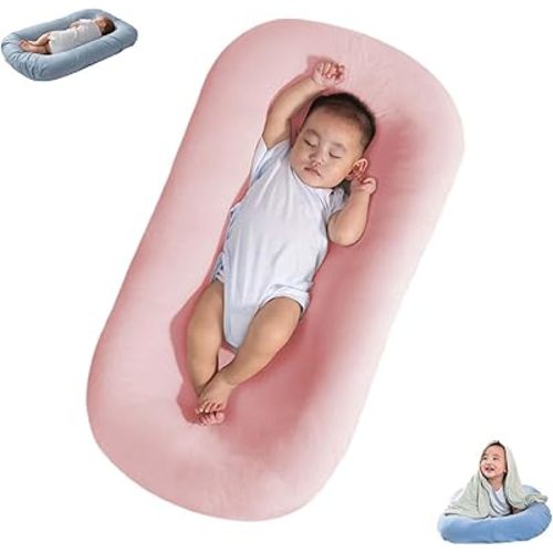Baby Lounger for Newborn 0-24 Months, Baby Nest, Snuggle Me Lounger, Bionic Design Baby Nest Sleeper, Soft Organic Breathable Lounger Pillow for Newborn Infants (Pink Newborn Lounger)