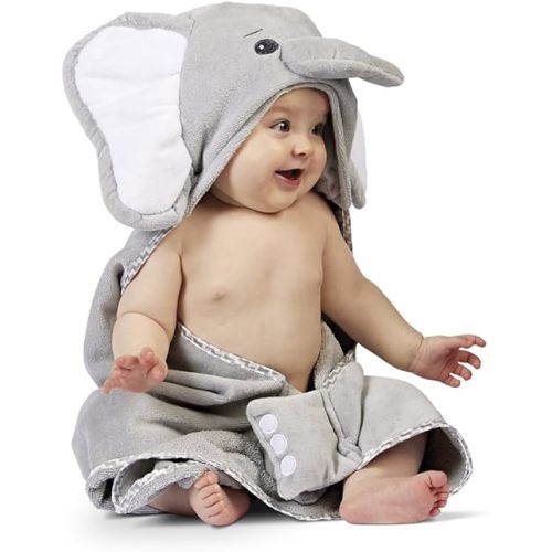 Bearington Baby Lil' Spout Elephant Hooded Bath Towel, 24" x 24"