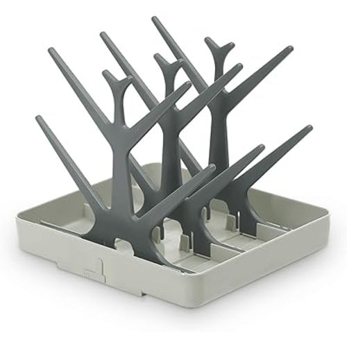 haakaa Baby Bottle Drying Rack, Space Saving Bottle Drying Tree for Bottles/Pump Parts/Pacifiers and Other Baby Essentials, Easy-Store Dryer Rack Great for Home & Travel, BPA Free (Slate Grey)