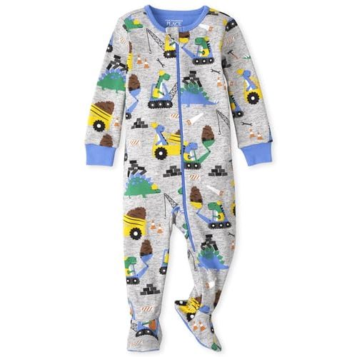 The Children'S Place Baby-Boys And Toddler Long Sleeve 100% Cotton Zip-Front One Piece Footed Pajamas