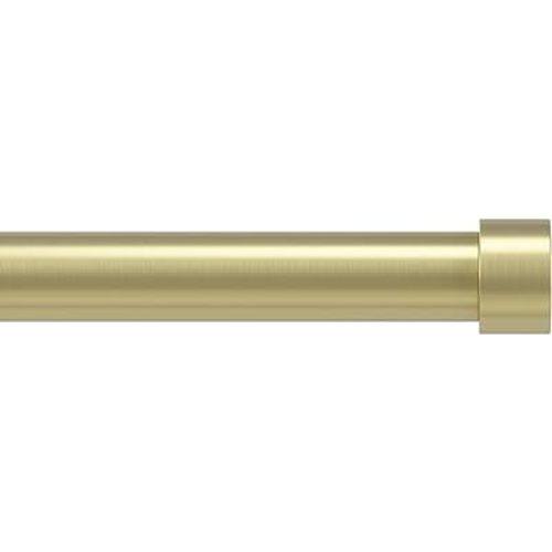 Umbra Cappa Curtain Rod – 1-Inch Drapery Rod Extends from 36 to 66 Inches, Includes 2 Matching Finials, Brackets & Hardware, Brass