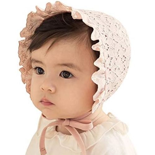 Baby Girl Toddlers Breathable Lacy Bonnet Eyelet Cotton Adjustable Sun Protection Hat