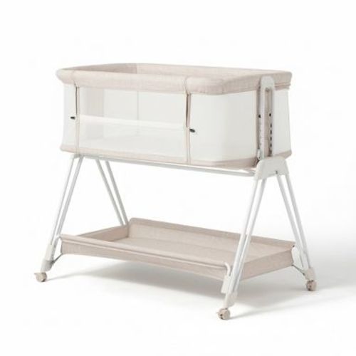 AmourLil Baby Bassinet Bedside Sleeper with Wheels & Storage Tray, Portable Crib for Newborns