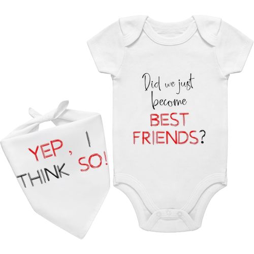 Baby and Dog Matching Outfits, Matching Best Friends Outfits Cotton Baby Bodysuit and Dog Bandana Set for Infant Newborn Pet