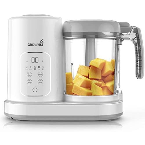 Baby Food Maker | Baby food Processor | Puree Blender Multi-Function Steamer Grinder Blender, Baby Food Warmer Mills Machine, Constant Temperature 24h, Auto Cooking & Grinding, 8 Reusable Food Pouches