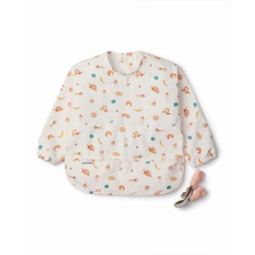 Long Sleeve Bib & Utensil Set, French Breakfast