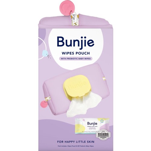 Bunjie Pouch Bonus 80 Pack Wipes - Purple