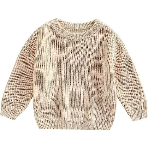 Baby Girl Boy Knit Sweater Blouse Pullover Sweatshirt Warm Crewneck Long Sleeve Tops for Infant Toddler