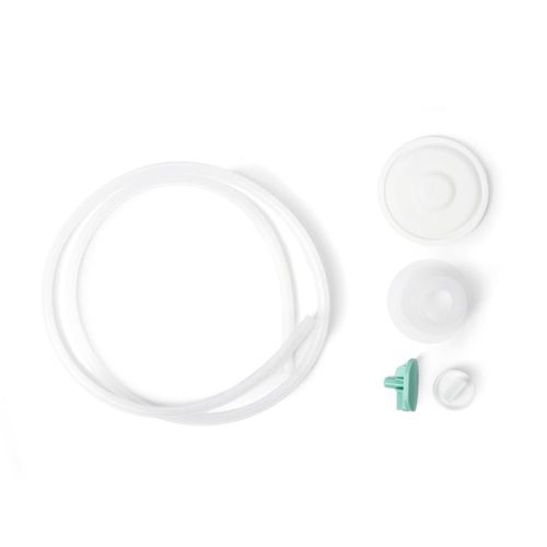 Breast Milk Collection Cups - Resupply Kit for Luna & Duo Breast Pumps, Silicone Tubing, Tubing Connector, Duckbill Valve, Diaphragm, and Flange Inserts