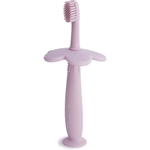 mushie Flower Toddler Training Toothbrush (Soft Lilac)
