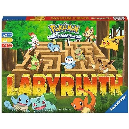 Ravensburger Labyrinth Pokémon Board Game – A Strategic Maze Adventure for Family Nights & Pokémon Parties – Includes Pikachu, Bulbasaur, and More – Great Birthday Gift for Kids Ages 7 and Up