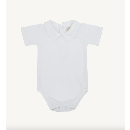 Peter Pan Collar Shirt & Onesie (Short Sleeve Pima) - Worth Avenue Whi