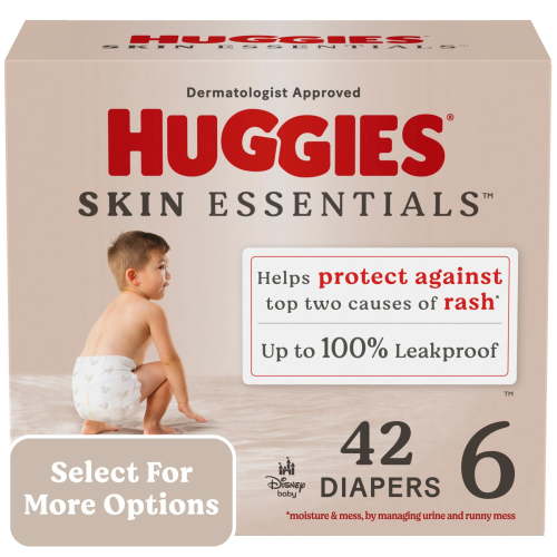 Huggies Skin Essentials Baby Diapers, Size 6 (35+lbs), 42 Ct (Select for More Options)