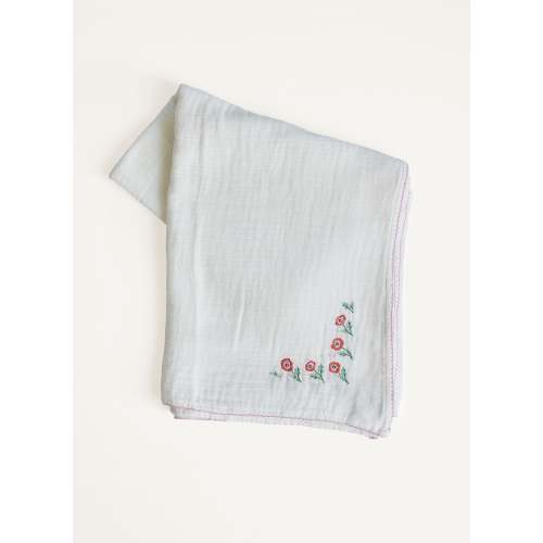 Poppy Embroidered Shawl Blanket
