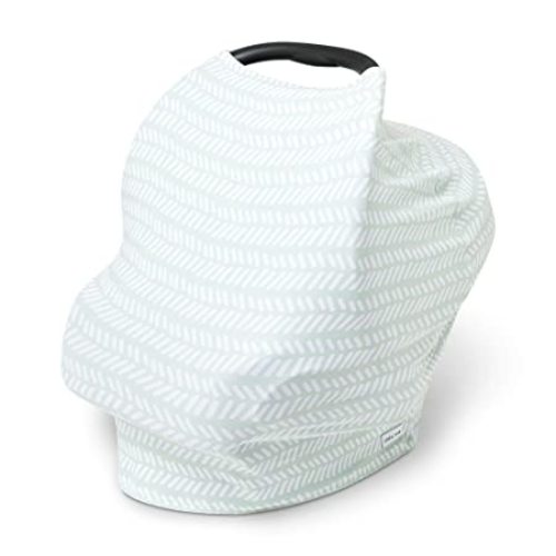 Simka Rose Baby Car Seat Cover - 6 in 1 Multi-Use Breastfeeding Cover - Ultra Soft and Stretchy Nursing Cover - Essentials for Baby Boy Baby Girl or Gender Neutral (Sage Chevron)