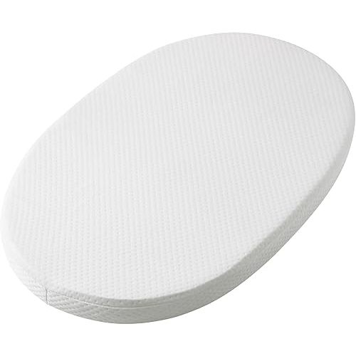 Mecc ecoh Baby Bassinet Mattress with 100% Breathable Cover, Water-Resistant Lining Bassinet Mattress, 2" Thick, Hypoallergenic, Fit for 4moms MamaRoo Bassinet, 29"x17"