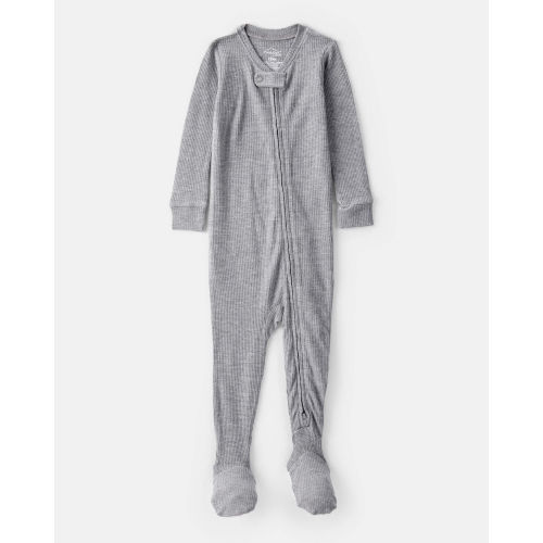 Baby Boy PurelySoft Long-Sleeve 2-Way Zip 1-Piece Pajamas - Grey - Carter's | Carter's
