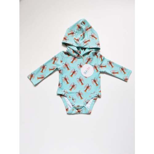 Lowtide Lobster - Sun Protective Hooded SunTide™ Bodysuit – Bub & Tide