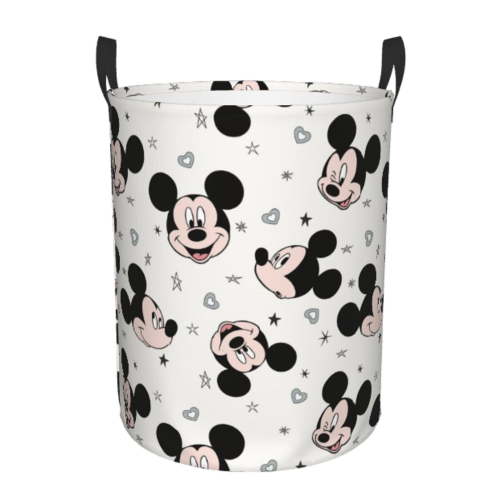 Mickey Foldable Laundry Hamper Waterproof Storage Basket with Handle for Toy Collection Bedroom Bathroom Living Room(Medium)