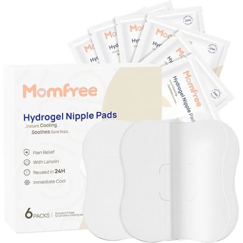 Hydrogel Soothing Gel Pads for Breastfeeding: Breast Pads Reusable for Instant Pain Relief | Provides Cooling Effect | Healing Nipples - 12 Packs(24 Count)