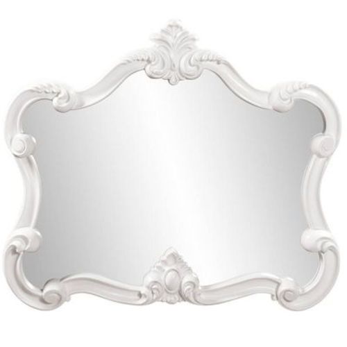 Howard Elliott 28"x32" Veruca Glossy Framed Accent Wall Mirror White: Modern Rectangle, No Assembly Required