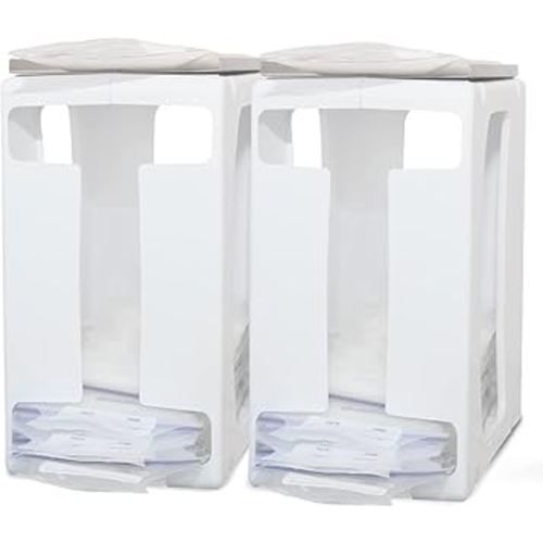 Nurse & Nourish 2 Pack Breast Milk Storage Tower - Convenient Storage for Milk Freezer Bags - Efficiently Store in Freezer Organizer Tower Breast Storing Containers for Up to 120oz