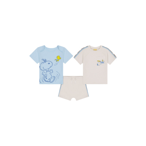 Snoopy Baby Boy 3 Piece Short Set, Sizes 0/3 Months-24 Months