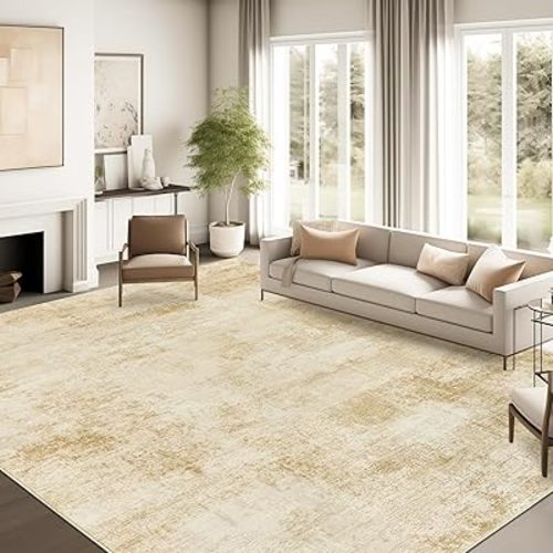 zesthome Washable Rug 8x10, Modern Abstract Rugs for Living Room, Ultra Soft 8x10 Area Rugs, Stain Resistant Rugs for Bedroom, Ultra-Thin Large Rug Foldable