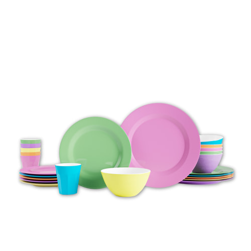 Melamine Dinnerware Set - 24pc (Rainbow)