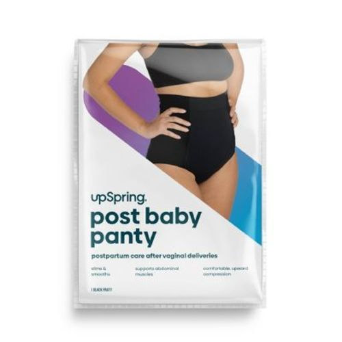 Upspring Post Baby High Waist Postpartum Recovery Underwear - Black - L/xl
