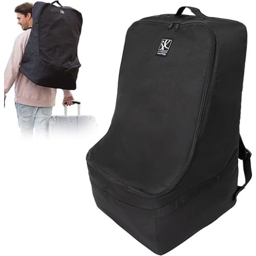 J.L. Childress Ultimate Backpack Car Seat Travel Bag – Fully Padded - Heavy Duty Car Seat Backpack- Airplane Travel Bag for Baby Car Seats - Fits All Car Seats, Infant Carriers & Booster Seats - Black