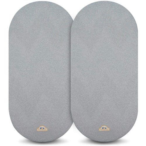 BlueSnail Soft and Strechy Bassinet Cover Fitted Sheet for Bassinet Pad 2pk (Gray)